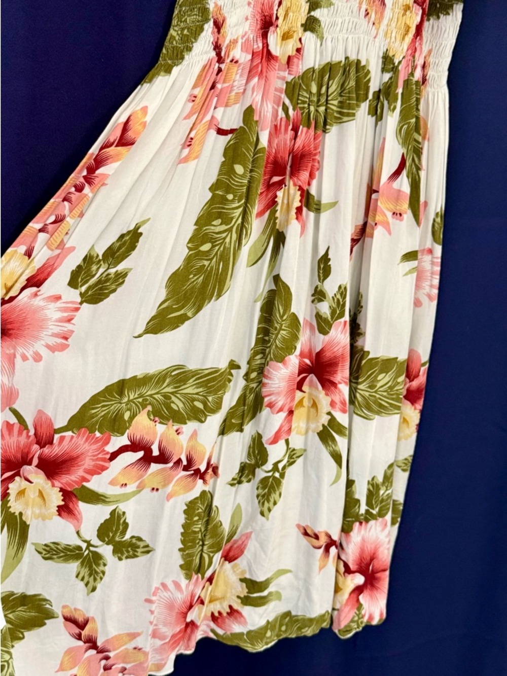 VTG Y2K Handmade Hawaii Mini Off Shoulder Dress Rayon Floral Boho Resort OS EUC - Picture 11 of 13